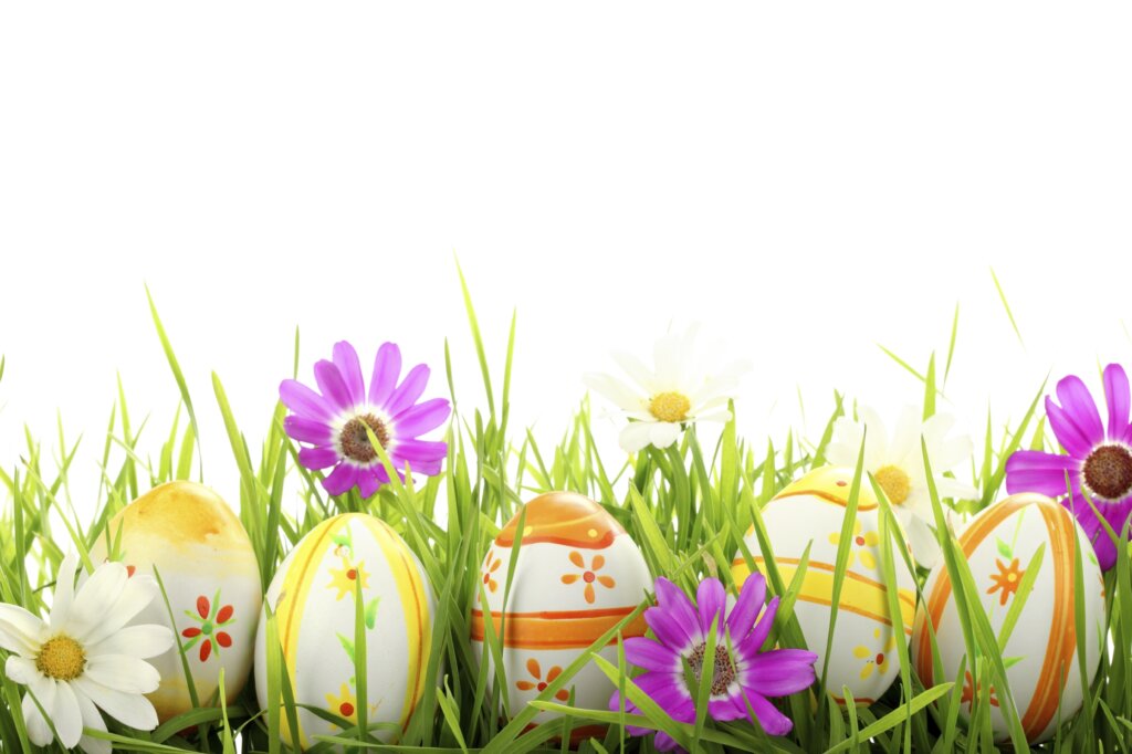 A bunch of Easter Eggs representing our free SMS marketing templates for Easter
