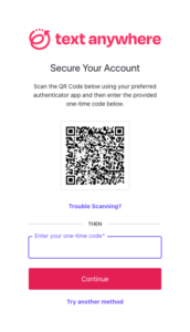 Two Factor Authentication | TextAnywhere